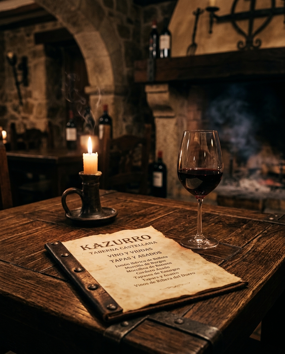 Interior de Kazurro Taberna - Ambiente de brasas y tradición